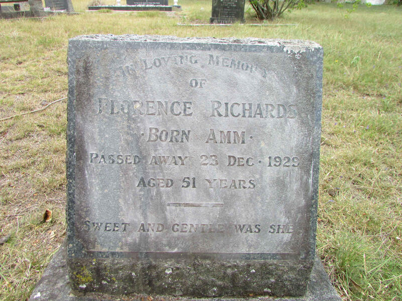 RICHARDS Florence nee AMM -1929