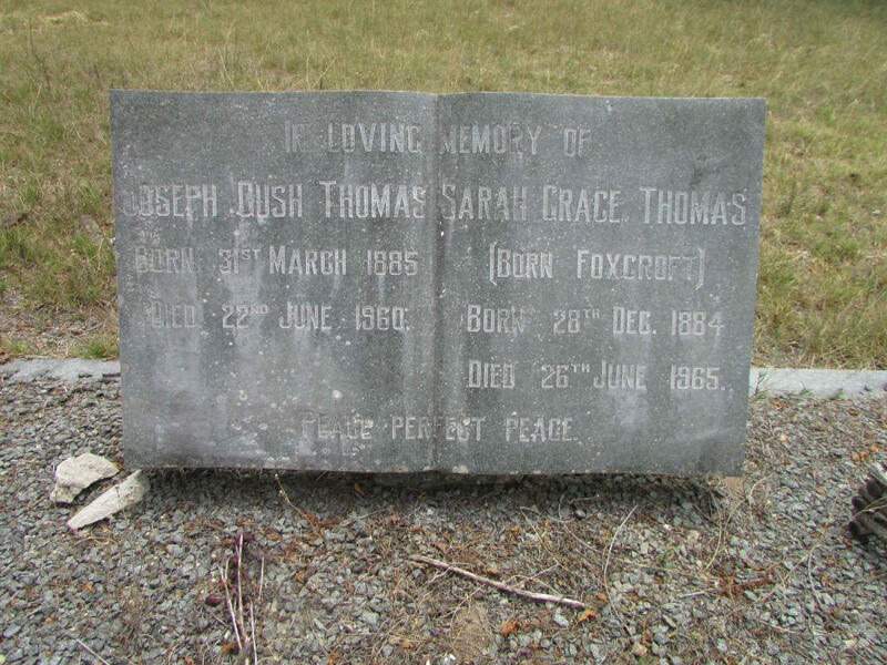 THOMAS Joseph Gush 1885-1960 & Sarah Grace FOXCROFT 1884-1965