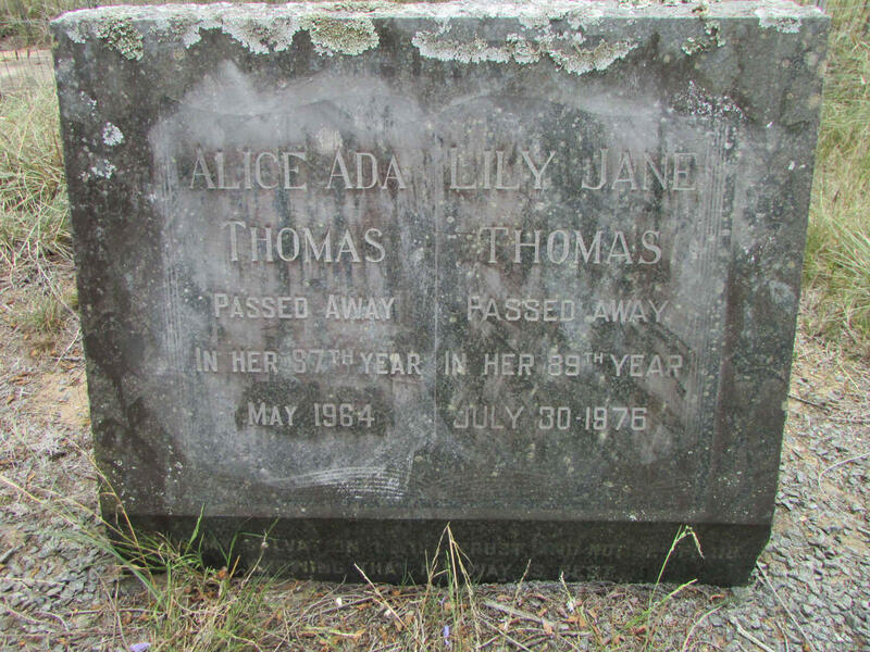 THOMAS Alice Ada -1964 :: THOMAS Lily Jane -1976