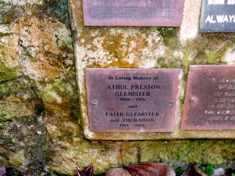 GLENISTER Athol Preston 1908-1976 & Faith THORNTON 1914-2003