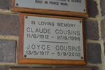 COUSINS Claude 1912-1996 & Joyce 1917-2002