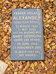 ALEXANDER Fraser Roland 1922-2000 & Mary Georgina VAN RENEN 1918-2006
