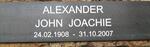 ALEXANDER John Joachie 1908-2007
