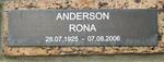 ANDERSON Rona 1925-2006