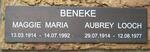 BENEKE Aubrey Looch 1914-1977 & Maggie Maria 1914-1992
