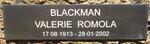 BLACKMAN Valerie Romola 1913-2002