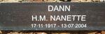 DANN H.M. Nanette 1917-2004