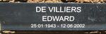 VILLIERS Edward, de 1943-2002