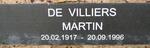 VILLIERS Martin, de 1917-1996