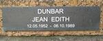 DUNBAR Jean Edith 1952-1989