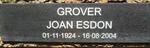 GROVER Joan Esdon 1924-2004