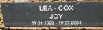 COX Joy, LEA 1922-2004