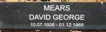 MEARS David George 1938-1988