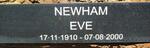 NEWHAM Eve 1910-2000