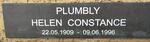 PLUMBLY Helen Constance 1909-1996