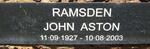 RAMSDEN John Aston 1927-2003