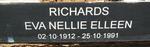 RICHARDS Eva Nellie Elleen 1912-1991