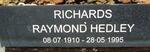 RICHARDS Raymond Hedley 1910-1995