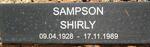 SAMPSON Shirly 1928-1989