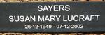 SAYERS Susan Mary Lucraft 1949-2002