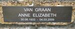 GRAAN Anne Elizabeth, van 1933-2009