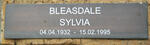 BLEASDALE Sylvia 1932-1995