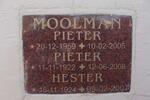 MOOLMAN Pieter 1922-2008 :: MOOLMAN Hester 1924-2007 :: MOOLMAN Pieter 1959-2005