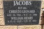 JACOBS William Henry 1952-2012 :: JACOBS Christo Leonard 1965-1998