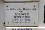 KEYTER Zonovan 1942-2013
