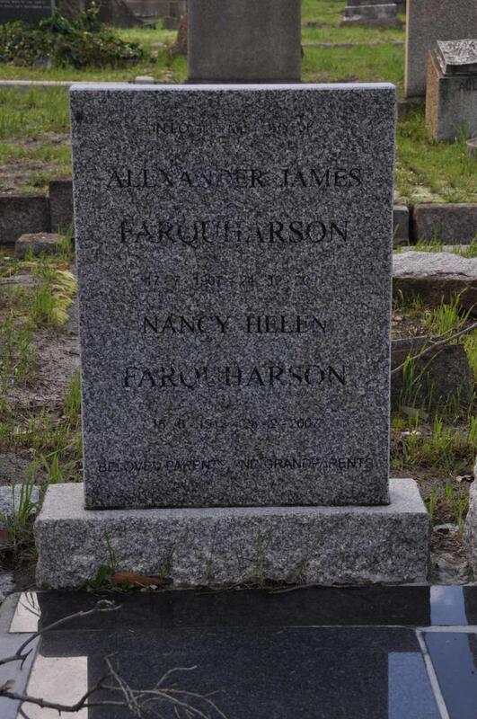 FARQUHARSON Alexander James 1907-200? & Nancy Helen 1912-2007