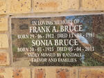BRUCE Frank A. 1912-1981 & Sonia 1925-2013