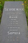 SCHOEMAN Manie 1906-1985 & Sophia 1921-1992