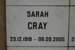 GRAY Sarah 1919-2005