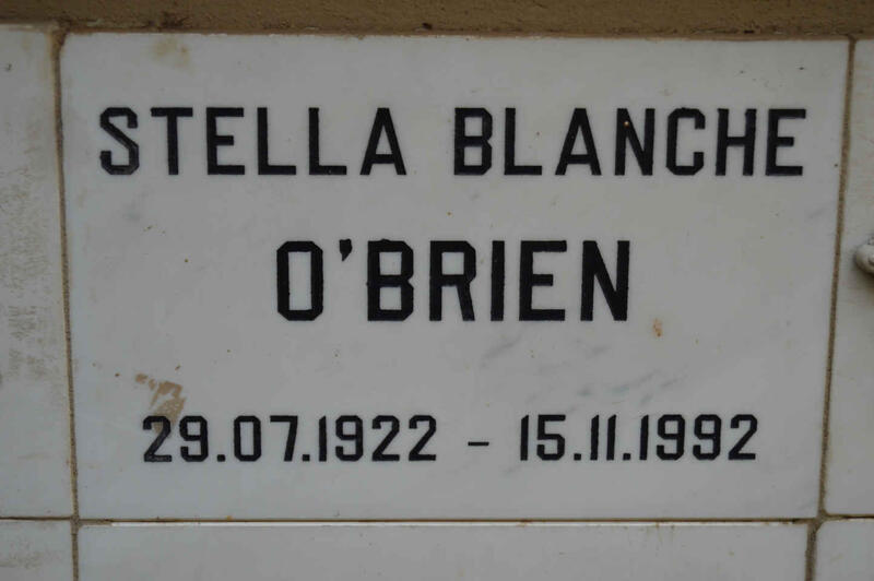 O'BRIEN Stella Blanche 1922-1992