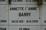 BARRY Annette 1931-2005