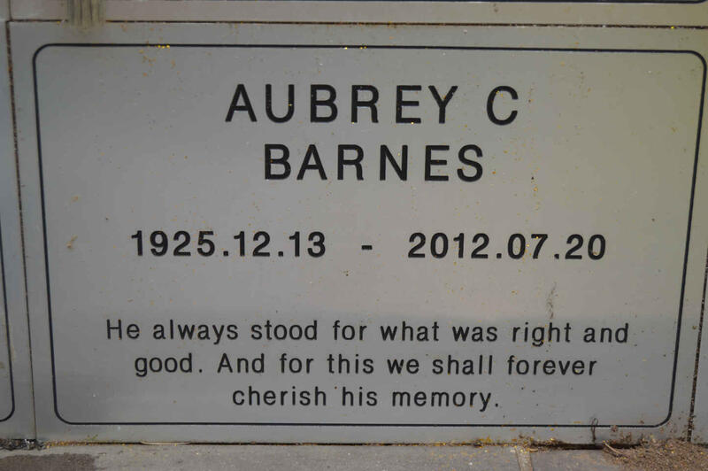 BARNES Aubrey C. 1925-2012