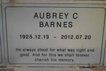 BARNES Aubrey C. 1925-2012