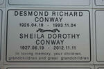 CONWAY Desmond Richard 1925-1993 & Sheila Dorothy 1927-2012