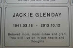 GLENDAY Jackie 1941-2013