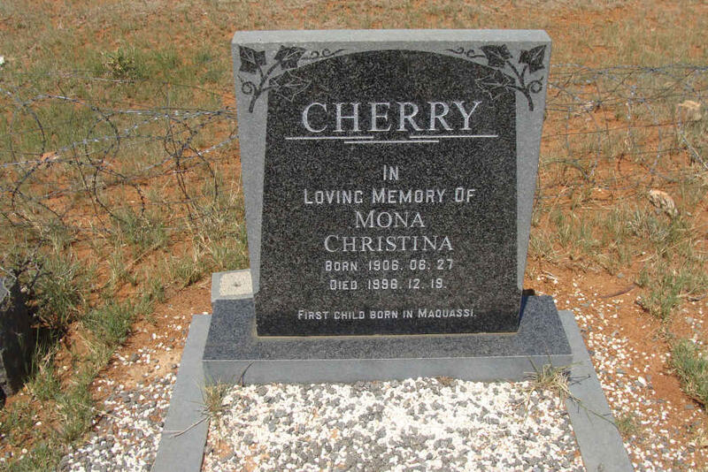 CHERRY Mona Christina 1906-1996
