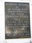 HILL Victor Alexander 1901-1976 & Dorothy Ethel 1901-1967