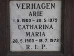 VERHAGEN Arie 1900-1979 & Catharina Maria 1900-1979