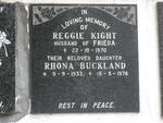 KIGHT Reggie -1970 :: BUCKLAND Rhona nee KIGHT 1933-1976