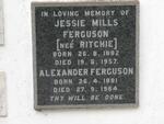 FERGUSON Alexander 1881-1964 & Jessie Mills RITCHIE 1882-1957