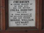 CHEDBURN Ronnie William Stewart 1907-1976 & Freda Dorothy 1910-1972