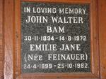 BAM John Walter 1894-1972 & Emilie Jane FEINAUER 1899-1982
