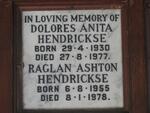 HENDRICKSE Dolores Anita 1930-1977 :: HENDRICKSE Raglan Ashton 1955-1978