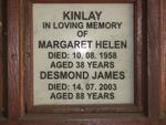 KINLAY Desmond James -2003 & Margaret Helen -1958
