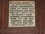 CROONENBERG Samuel 1894-1954 & Catharina 1895-1978