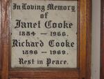 COOKE Richard 1896-1969 & Janet 1884-1966